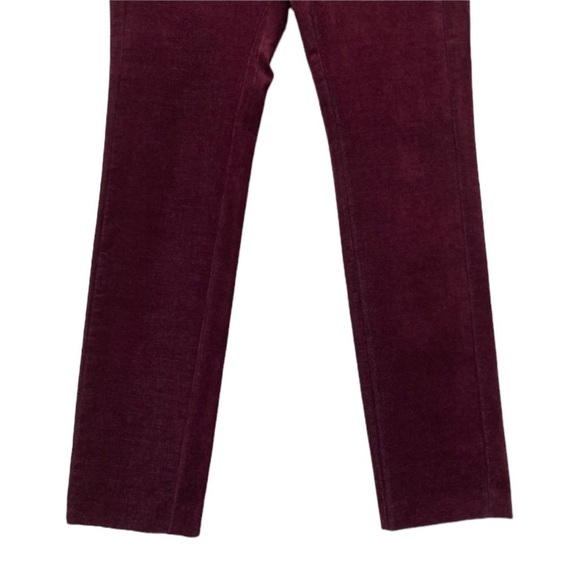 THEORY Navalene Velvet Slim Straight Leg Pull on Pants in Deep Currant Size 0 - Picture 3 of 6